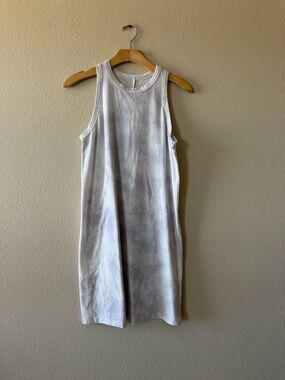 a new day White and Lavender Tie-Dye Sleeveless Midi Dress